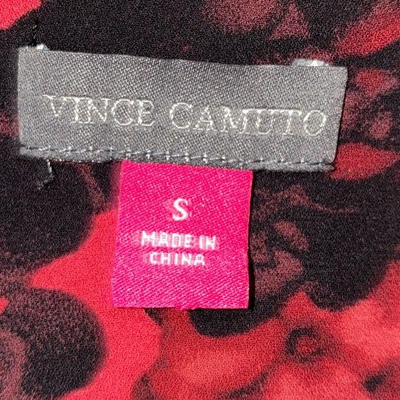 Vince Camuto Red Ruffled Bell-Sleeve Top Blouse Sz Small - Picture 9 of 9